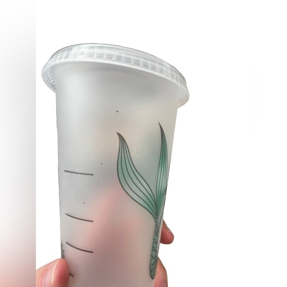 Starbucks Opaque White Reusable Cold Cup With Green Siren - Picture 3 of 6
